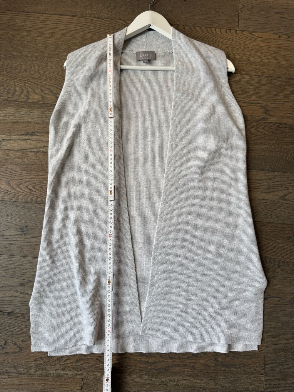 Cyrus Sleeveless Cardigan - Heather Light Grey- Size S
